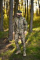 Військовий піксельний зелений костюм тактичний весна-осінь, Демісезонна армійська форма піксель Куртка + Штани