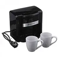 Автоматическая кофемашина с двумя чашками в комплекте Domotec MS-0708, машина для кофе капельная Черный