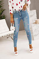 Женские джинсы с сердечками 1045