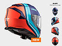 Мотошолом LS2 FF800 storm slant matt blue orange + pinlock, фото 6
