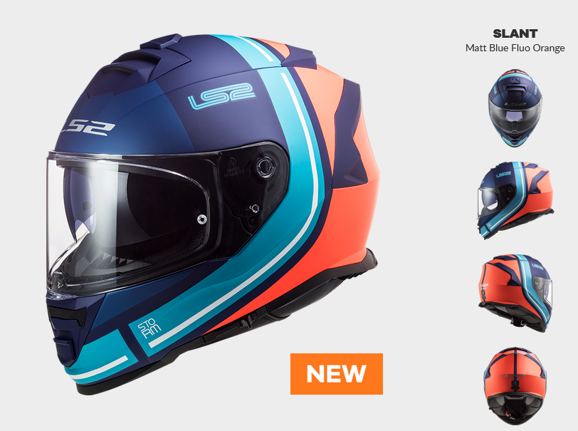 Мотошолом LS2 FF800 storm slant matt blue orange + pinlock