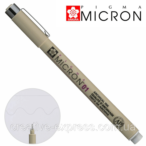 Лінер PIGMA MICRON (0.1), 0,25мм, Сірий, Світлий, Sakura, фото 1