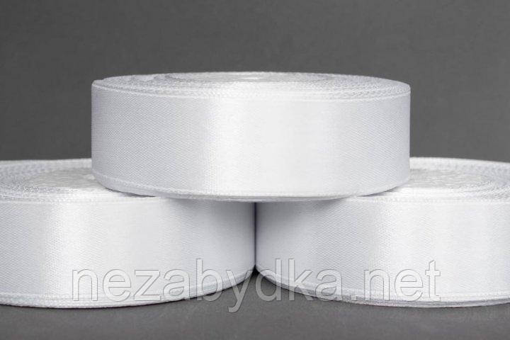 Стрічка атлас біла 2,5 см, фото 1