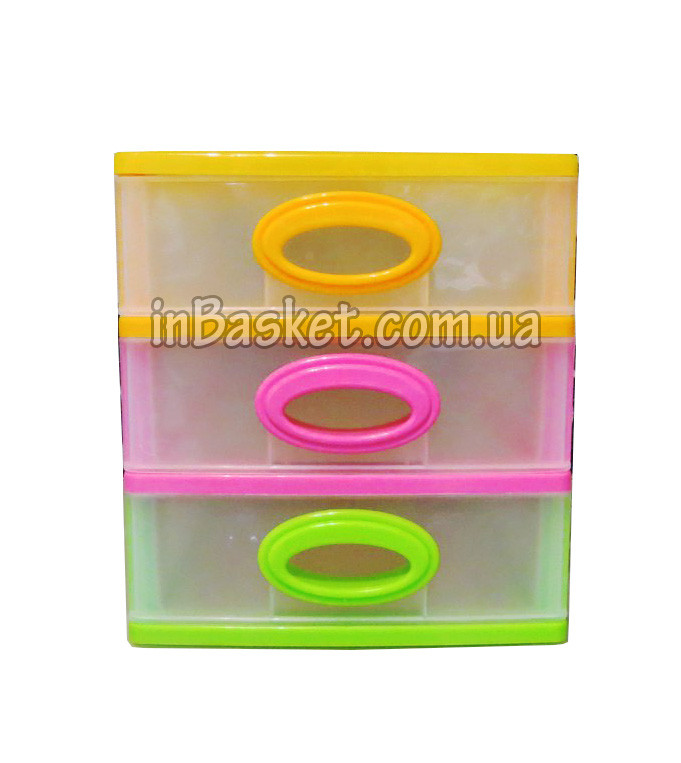 Пластиковий комод на 3 ящики для дитячої "Веселка"