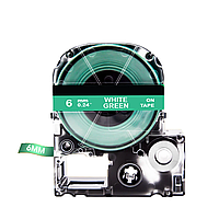 Картридж с лентой для принтера Epson LabelWorks LK2GWV 6 мм 8 м Белый/Зеленый