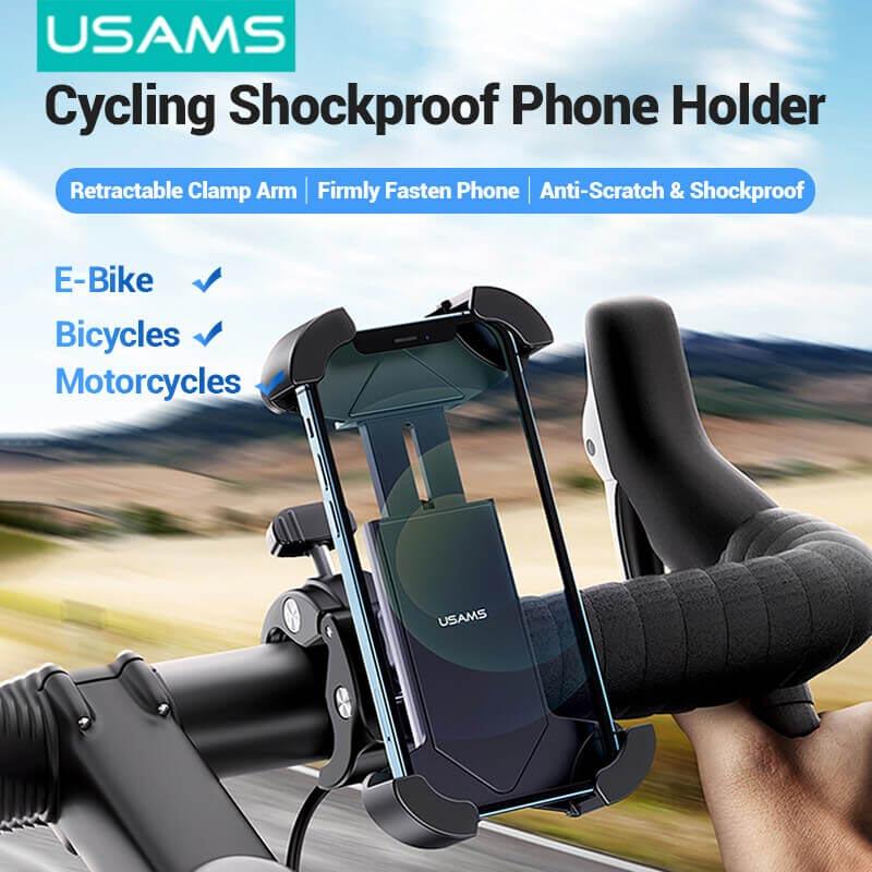 Usams US-ZJ064 Cycling Shockproof Phone Holder Black