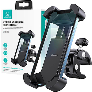 Мото- Вело- тримач для телефону на кермо Usams US-ZJ064 Cycling Shockproof Phone Holder Black