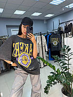 Женская оверсайз футболка с широкими рукавами до локтя с крупной надписью LAKERS (р. 42-48) 82171129