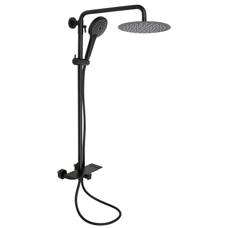 Душова система термостатична Sloup 57T105VNKBB Black Qtap