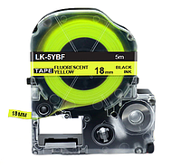 Картридж с флуоресцентной лентой для принтера Epson LabelWorks LK5YBF 18 мм 5 м Черный/Желтый