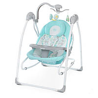 Детский укачивающий центр качели-шезлонг для новорожденных и таймер EL Camino ME 1028 SENSA Circles Aqua Mint