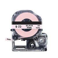 Картридж с сатиновой лентой для принтера Epson LabelWorks LK3PBK 9 мм 5 м Черный/Розовый