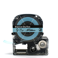 Картридж с сатиновой лентой для принтера Epson LabelWorks LK3LBK 9 мм 5 м Черный/Голубой