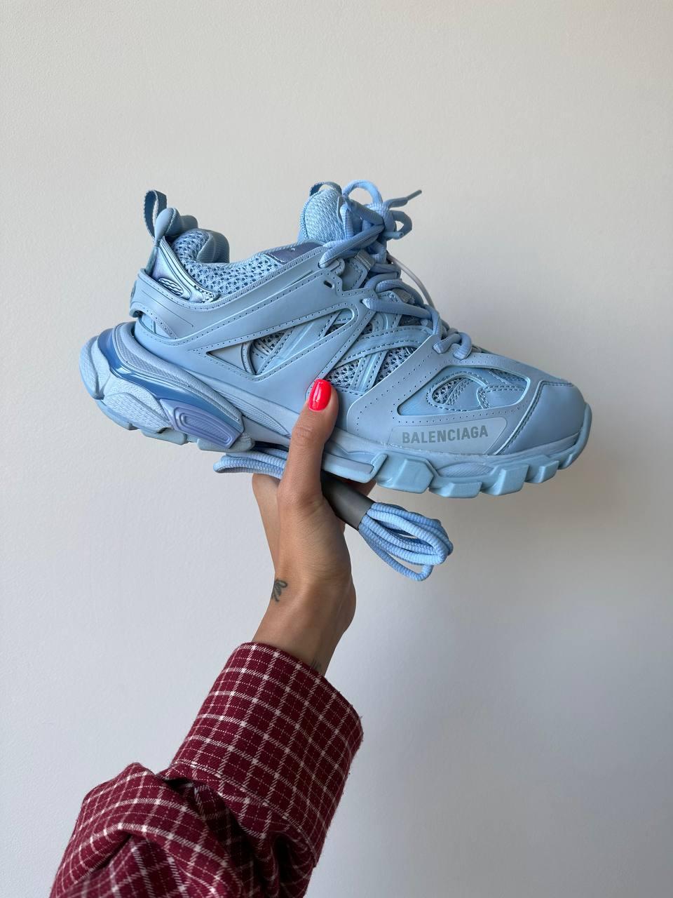 Кросівки жіночі Balenciaga Track 2.0 Blue блакитні модні стильні масивні повсякденні весна літо, фото 1