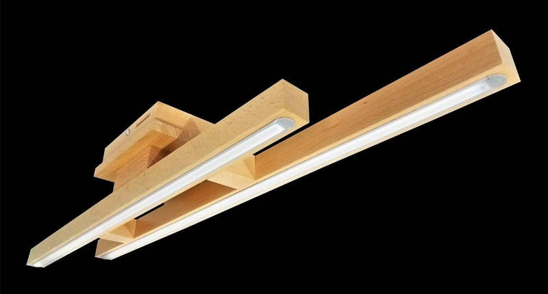 Світлодіодний світильник з дерева для кабінету спальні коридору кухні передпокою  Лед-Вегас-70/2 натуральний, фото 2