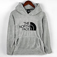 Мягкая кофта (худи) The North Face с толстым шерстяным флисом, цвет коричневый Серый, XL