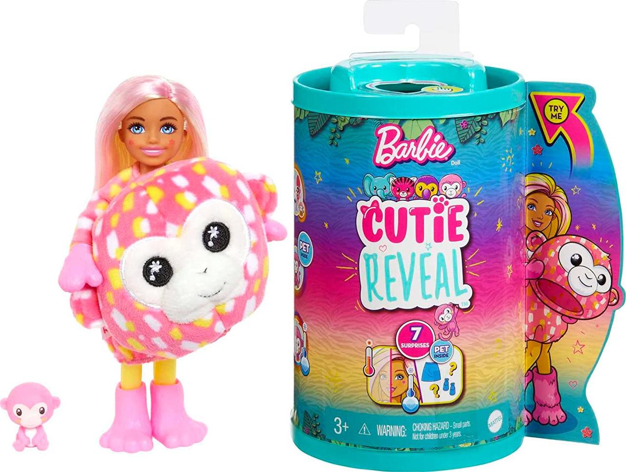 Лялька Челсі перевтілення джунглі мавпа Barbie Cutie Reveal Chelsea Small Doll, Jungle Series Monkey