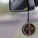 Ароматизатор дерев'яний в машину "Голгофський Хрест" ручної роботи, 6 см, фото 2