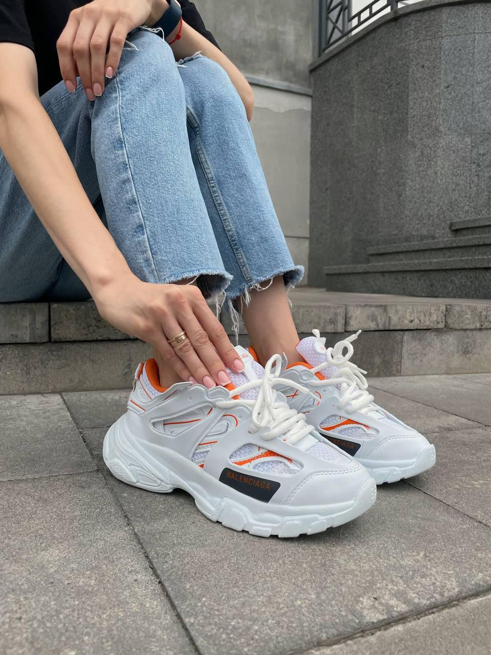 Кросівки жіночі Balenciaga Track 2.0 White Orange білий модні стильні масивні повсякденні весна літо, фото 1