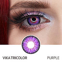 Кольорові контактні лінзи Vika Tricolor Purple