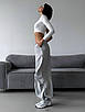 Жіночі широкі штани карго із затяжками з плащової тканини (42-46 розмір) молочні, сірі, оливкові, фото 4