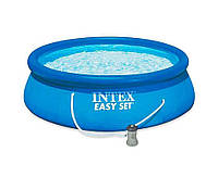 Бассейн семейный круглый надувной Intex 366-84 см с фильтр-насосом Объем 7290 литров