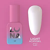Luna 02 Light Acrygel Білий, 13ml