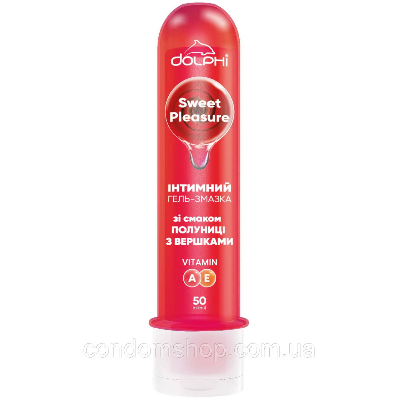 Гель-змазка Dolphi Полуниця зі стимулюючим ЕФЕКТОМ Sweet Pleasure 50 ml