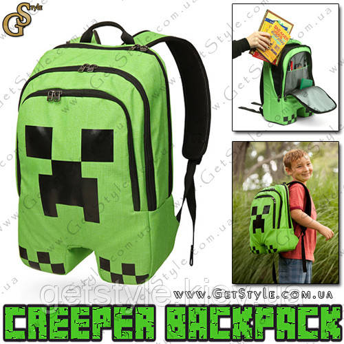 Рюкзак Кріпер з Minecraft — "Creeper Backpack", фото 1