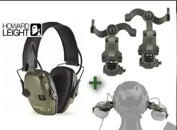 Активні тактичні навушники Howard Leight Impact Sport + кріплення Чебурашки на шолом