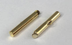 Затискач Концевик трубочка слайдер для біжутерії 40 мм. Колір — золото