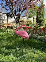 Садова фігура ДомФігурок Фламінго рожеве кераміка