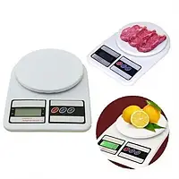 Ваги кухонні електронні SF-400 до 10 кг. компактні ваги для кухні білі