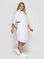 Плаття жіноче бавовняне біле з планкою-застібкою