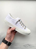 Кеди жіночі Dior low-top white низькі кросівки білі діор демісезонні повсякденні стильні модні