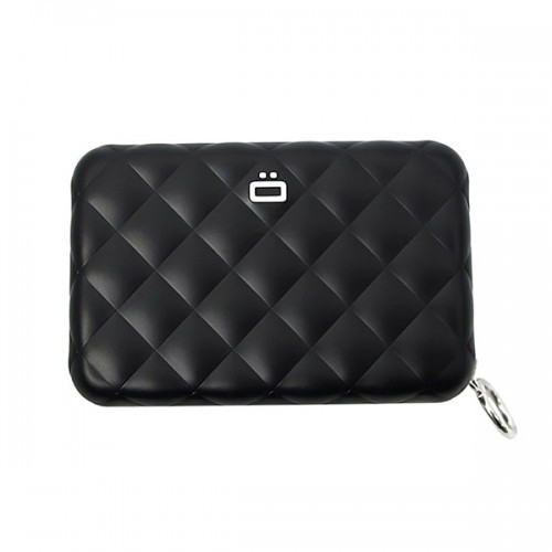 Гаманець на змійці OGON Quilted zipper на 24 картки, чорний