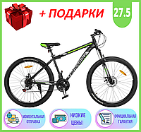 Спортивный горный ВЕЛОСИПЕД CROSSBIKE STORM 27,5" Рама 19,5", Велосипед КроссБайк Шторм 27,5" Рама 19,5" Зеленый