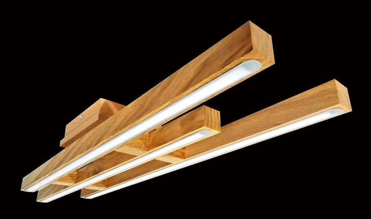 Світлодіодний світильник з дерева для кабінету спальні коридору кухні передпокою  Лед-Вегас-70/3 натуральний, фото 2