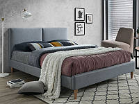 Кровать двуспальная с мягкой обивкой в спальню Acoma 160x200 серый Signal