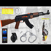 Полицейский набор арт. QR777-4 (72шт/2) батар. винтовка, наручники, 62*6*20см