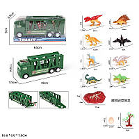 Игрушка Трейлер арт. 628A-4 (192шт/2) инерц., с животными, слюда 19*5,5*7,5см