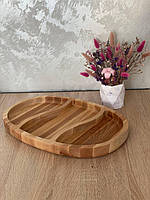 Деревянная Менажница Овальна на 3 видділи Деревянная тарелка, Менажница деревянная 42x28 см,