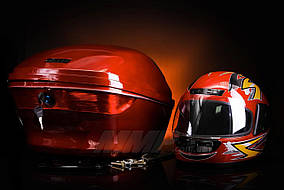 Кофр   пластмассовый   (красный, +шлем) EVO-2
