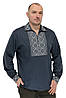 Чоловіча сорочка вишиванка з льна (сірий), фото 4