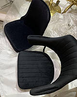 Крісло Jeff 4BK-Base велюр чорний 1011 чорна квадратна опора, з регулюванням висоти, фото 3