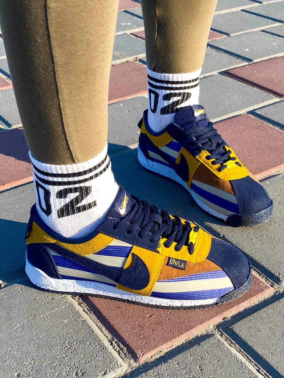 Nike cortez cheap blue yellow