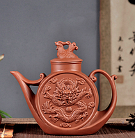 Чайник заварочный глиняный терракотовый Дракон 1000 мл