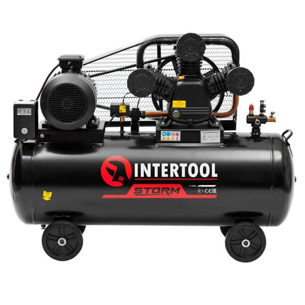 Компресор 200 л, 7,5 кВт, 380 В, 8 атм, 1050 л/хв. 3 циліндри INTERTOOL PT-0040, фото 1