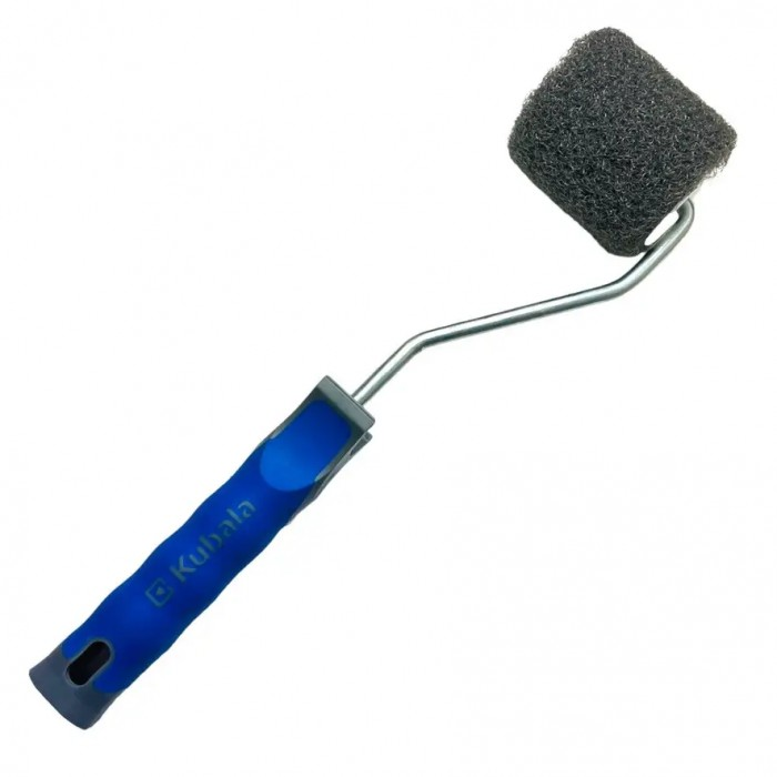 Валик KUBALА для нанесення шпаклівки, фінішного покриття (сірий) ширина 80 мм з ручкою, фото 1