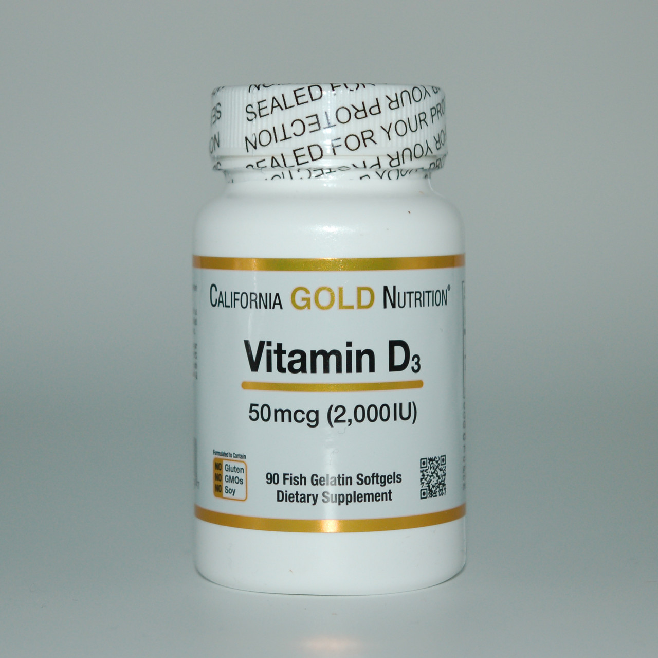 Вітамін Д3 California Gold Nutrition 50 мкг (2000 МО) 90 капсул